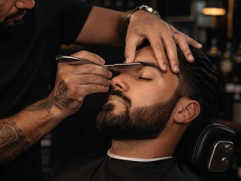 Diseño de cejas con navaja para hombre en El Marqués