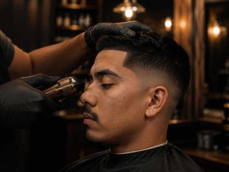 Corte de cabello con fade para hombre en Barbería en El Marqués