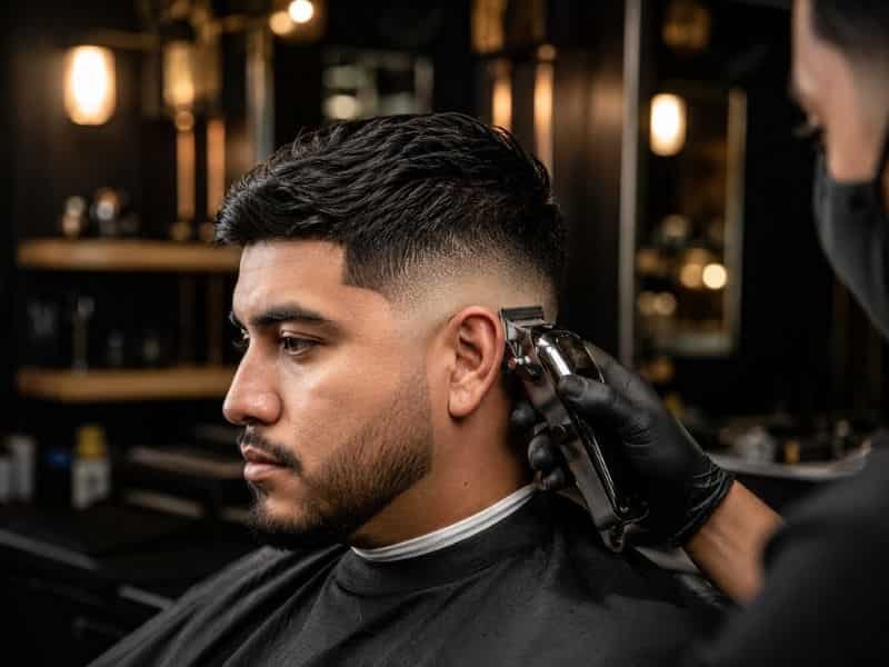 Corte de cabello para hombre con fade en El Marqués